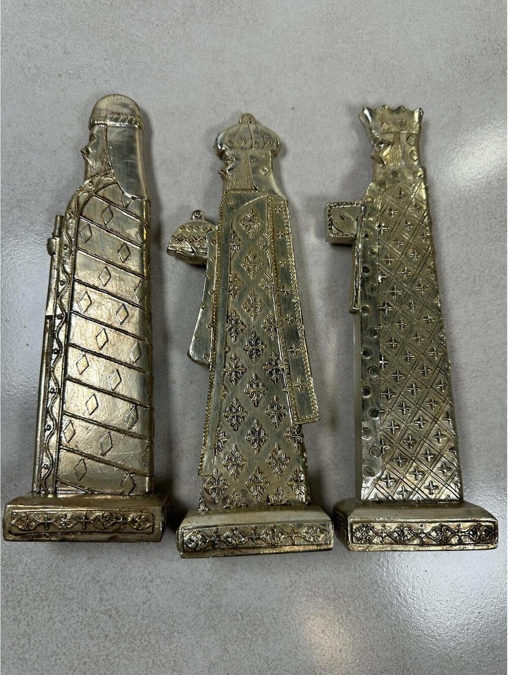 VTG Nativity Scene Figurines Set Of 6 Gold Tone Christmas Decor Crèche - Picture 7 of 9